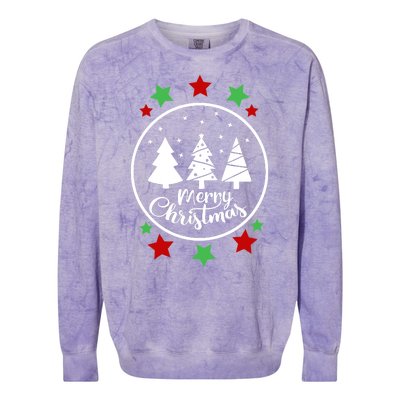 Merry Christmas Festive Circle Logo Colorblast Crewneck Sweatshirt