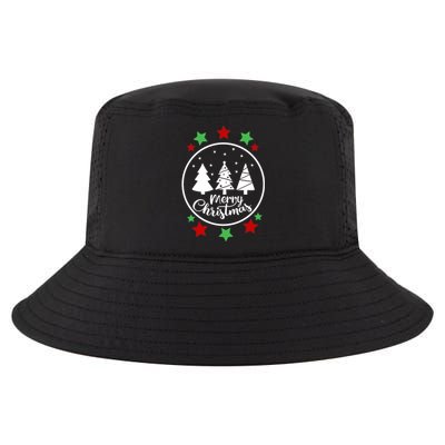 Merry Christmas Festive Circle Logo Cool Comfort Performance Bucket Hat