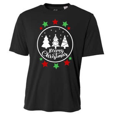 Merry Christmas Festive Circle Logo Cooling Performance Crew T-Shirt