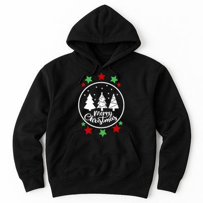 Merry Christmas Festive Circle Logo Hoodie