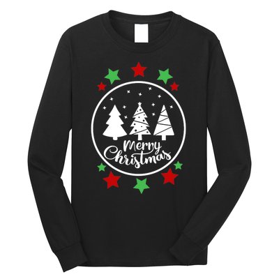 Merry Christmas Festive Circle Logo Long Sleeve Shirt