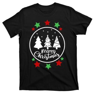 Merry Christmas Festive Circle Logo T-Shirt