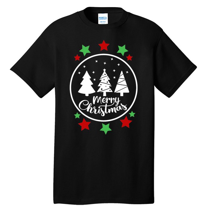 Merry Christmas Festive Circle Logo Tall T-Shirt