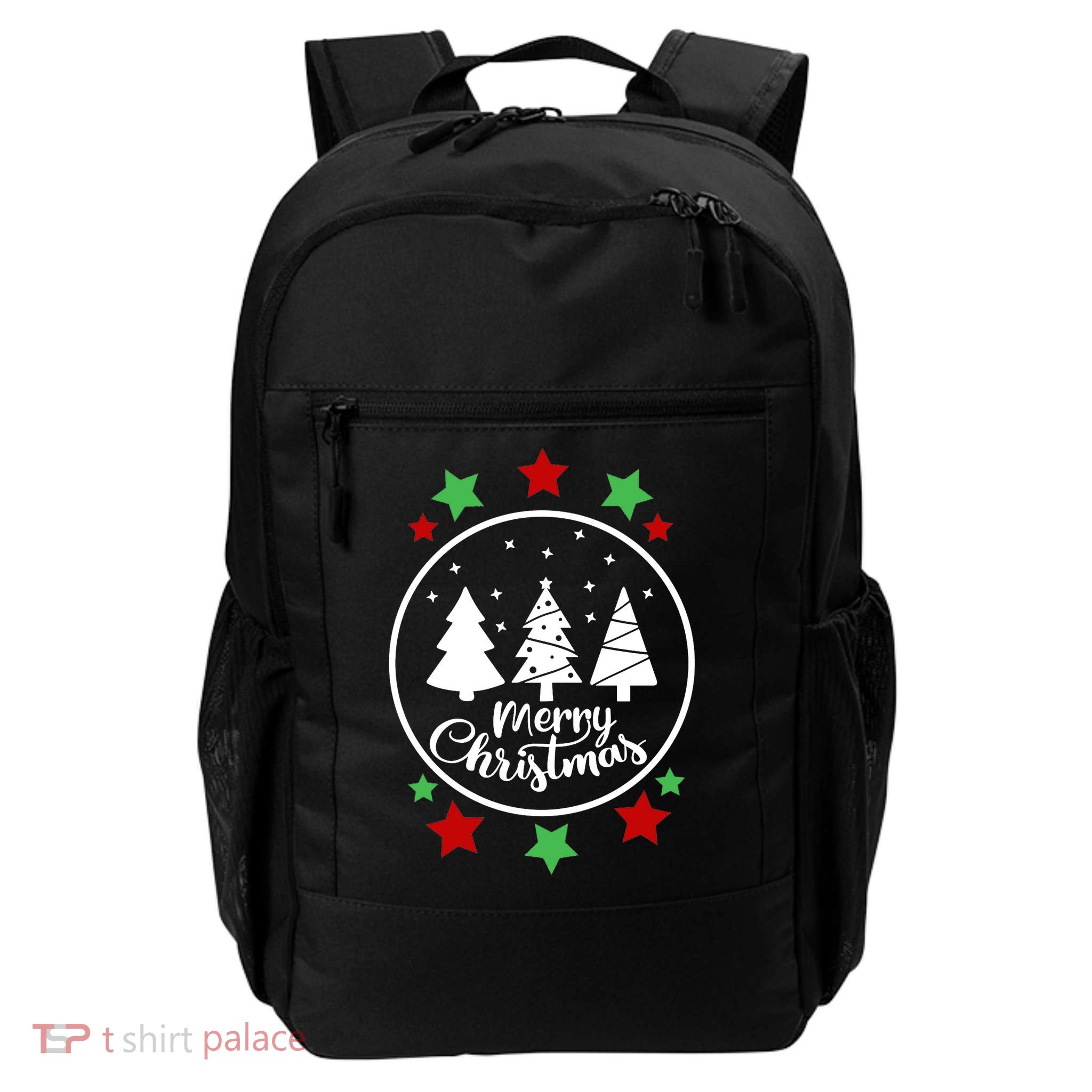 Merry Christmas Festive Circle Logo Backpack