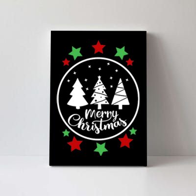 Merry Christmas Festive Circle Logo Canvas