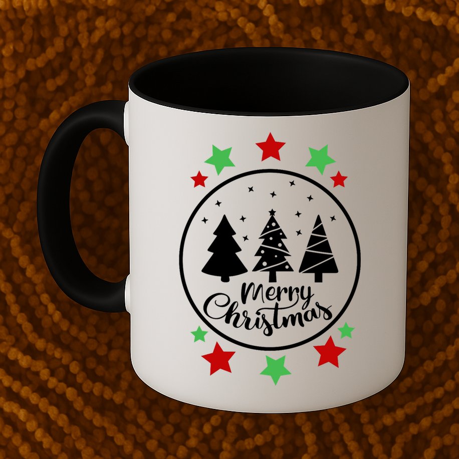 Merry Christmas Festive Circle Logo Mug