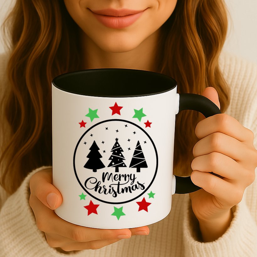 Merry Christmas Festive Circle Logo Mug