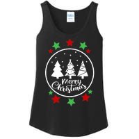 Merry Christmas Festive Circle Logo Ladies Essential Tank