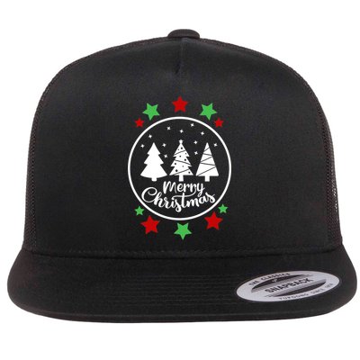 Merry Christmas Festive Circle Logo Flatbill Hat