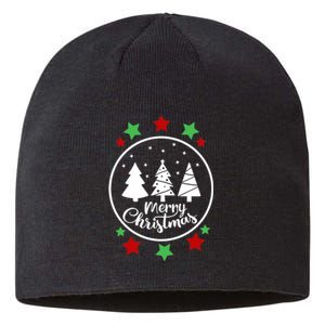 Merry Christmas Festive Circle Logo Sustainable Beanie