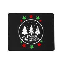 Merry Christmas Festive Circle Logo Mousepad