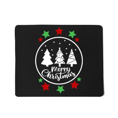 Merry Christmas Festive Circle Logo Mousepad