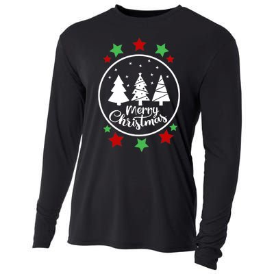 Merry Christmas Festive Circle Logo Cooling Performance Long Sleeve Crew