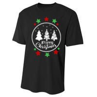 Merry Christmas Festive Circle Logo Performance Sprint T-Shirt