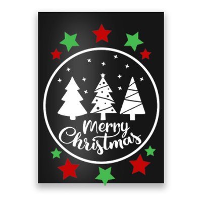 Merry Christmas Festive Circle Logo Poster