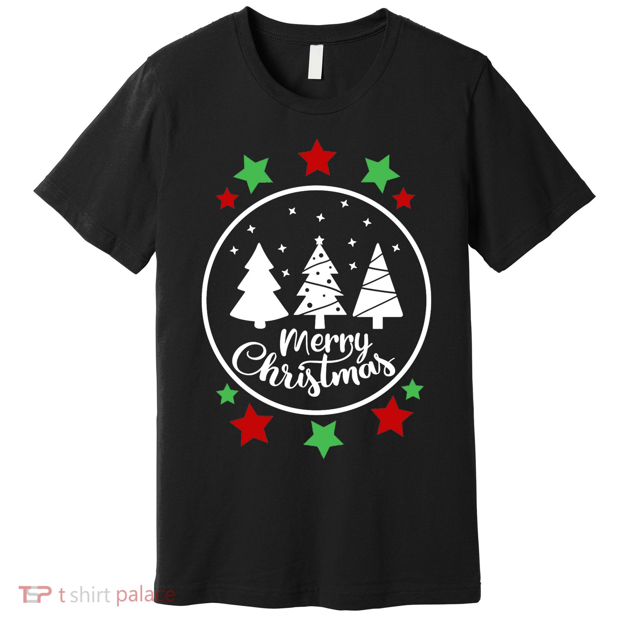 Merry Christmas Festive Circle Logo Premium T-Shirt