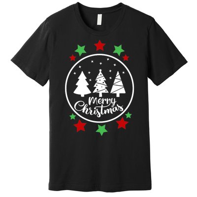 Merry Christmas Festive Circle Logo Premium T-Shirt