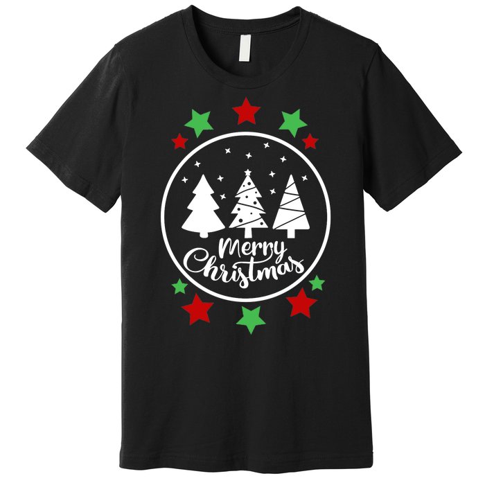 Merry Christmas Festive Circle Logo Premium T-Shirt