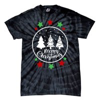 Merry Christmas Festive Circle Logo Tie-Dye T-Shirt