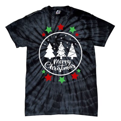 Merry Christmas Festive Circle Logo Tie-Dye T-Shirt