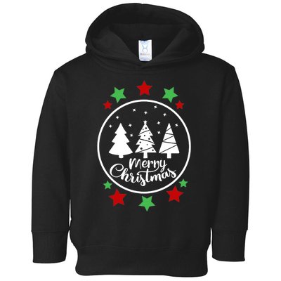 Merry Christmas Festive Circle Logo Toddler Hoodie