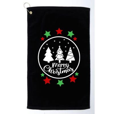 Merry Christmas Festive Circle Logo Platinum Collection Golf Towel