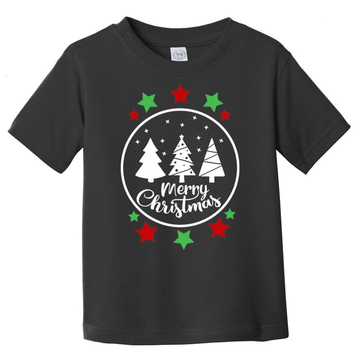 Merry Christmas Festive Circle Logo Toddler T-Shirt