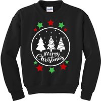 Merry Christmas Festive Circle Logo Kids Sweatshirt