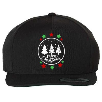 Merry Christmas Festive Circle Logo Wool Snapback Cap