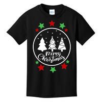 Merry Christmas Festive Circle Logo Kids T-Shirt