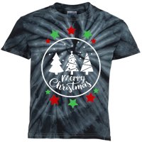 Merry Christmas Festive Circle Logo Kids Tie-Dye T-Shirt