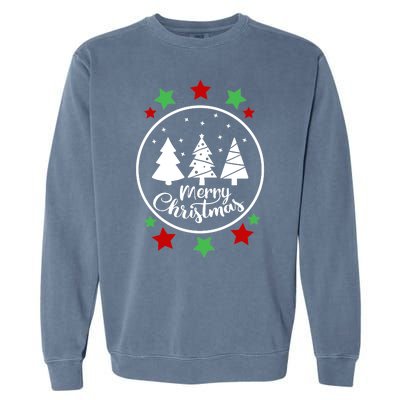 Merry Christmas Festive Circle Logo Garment-Dyed Sweatshirt