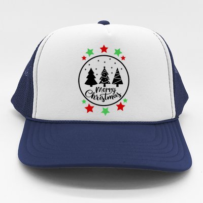 Merry Christmas Festive Circle Logo Trucker Hat