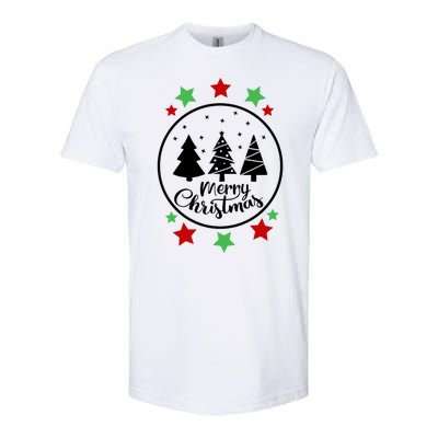 Merry Christmas Festive Circle Logo Softstyle CVC T-Shirt