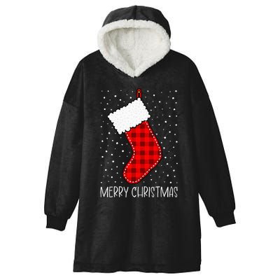 Merry Christmas Funny Xmas Stocking Hooded Wearable Blanket
