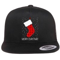 Merry Christmas Funny Xmas Stocking Flat Bill Trucker Hat