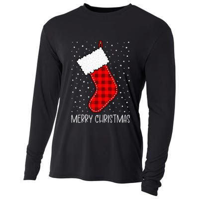 Merry Christmas Funny Xmas Stocking Cooling Performance Long Sleeve Crew
