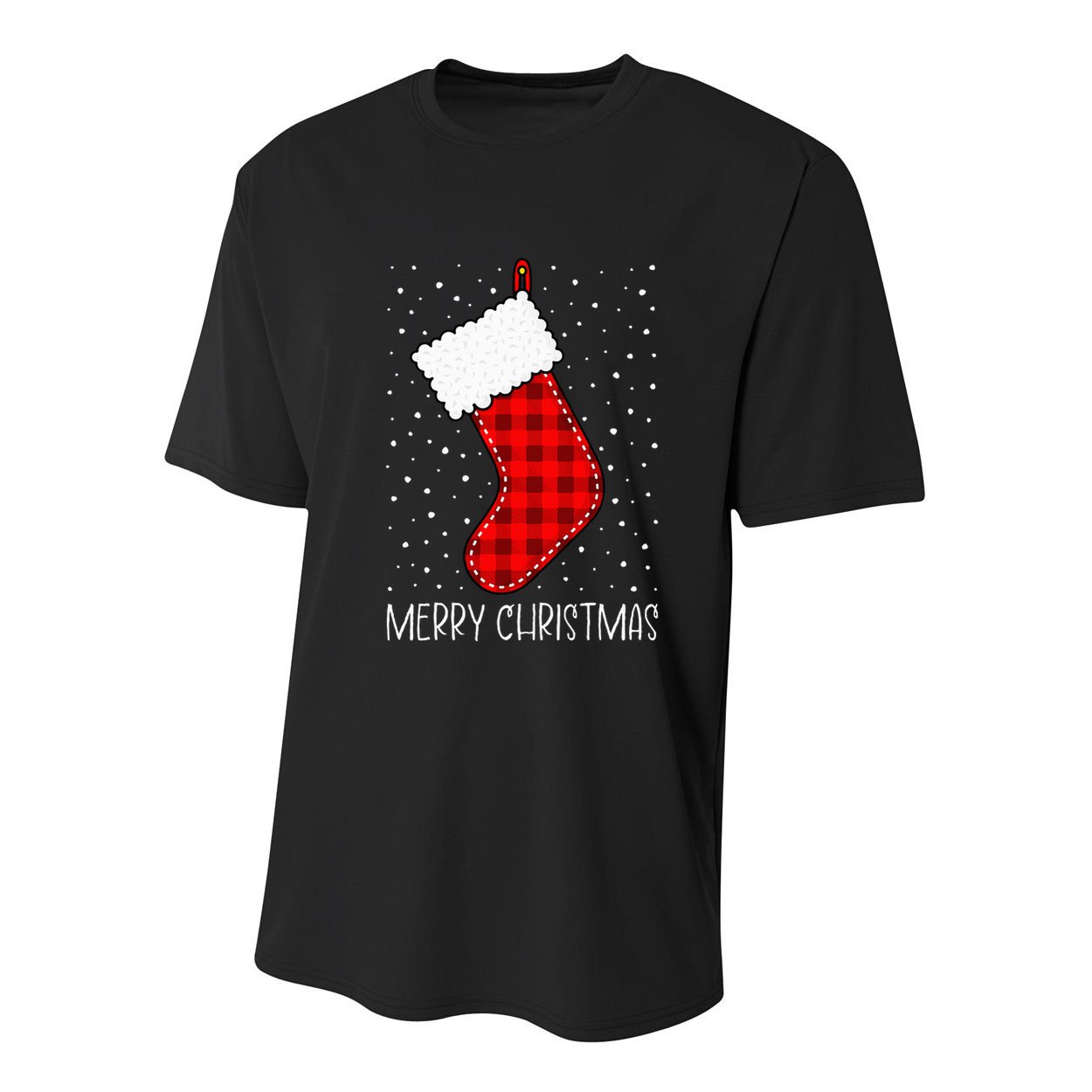 Merry Christmas Funny Xmas Stocking Youth Performance Sprint T-Shirt