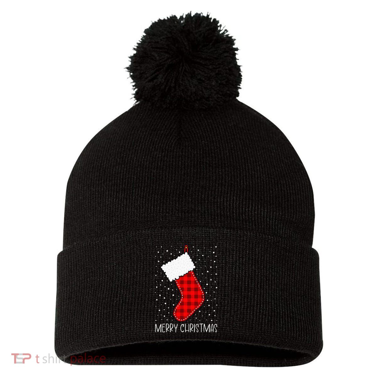 Merry Christmas Funny Xmas Stocking Pom Pom 12in Knit Beanie