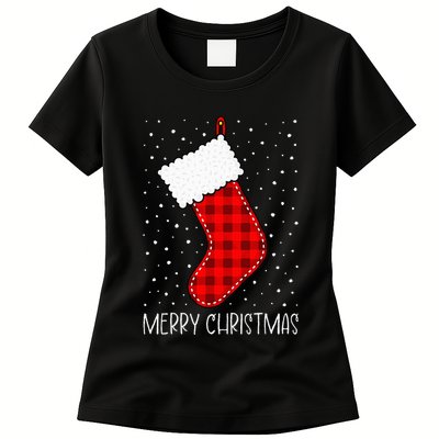 Merry Christmas Funny Xmas Stocking Womens T-Shirt