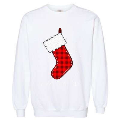 Merry Christmas Funny Xmas Stocking Garment-Dyed Sweatshirt