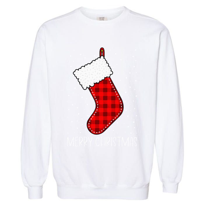 Merry Christmas Funny Xmas Stocking Garment-Dyed Sweatshirt