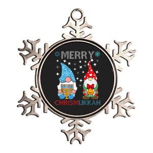 Merry Chrismukkah Funny Gnomes Christmas And Hanukkah Metallic Star Ornament