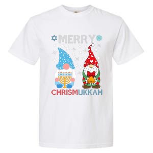 Merry Chrismukkah Funny Gnomes Christmas And Hanukkah Garment-Dyed Heavyweight T-Shirt