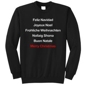 Merry Christmas Feliz Navidad Joyeux Noel Buon Natalie Xmas Sweatshirt