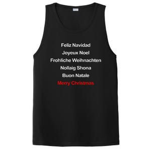 Merry Christmas Feliz Navidad Joyeux Noel Buon Natalie Xmas PosiCharge Competitor Tank