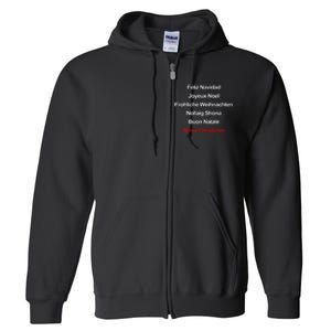 Merry Christmas Feliz Navidad Joyeux Noel Buon Natalie Xmas Full Zip Hoodie