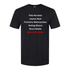 Merry Christmas Feliz Navidad Joyeux Noel Buon Natalie Xmas Softstyle CVC T-Shirt