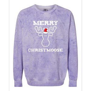 Merry Christmoose Funny Christmas Moose Gift Meaningful Gift Colorblast Crewneck Sweatshirt