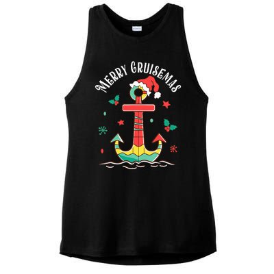 Merry Cruisemas Family Cruise Christmas Cruisin Crew  Ladies PosiCharge Tri-Blend Wicking Tank